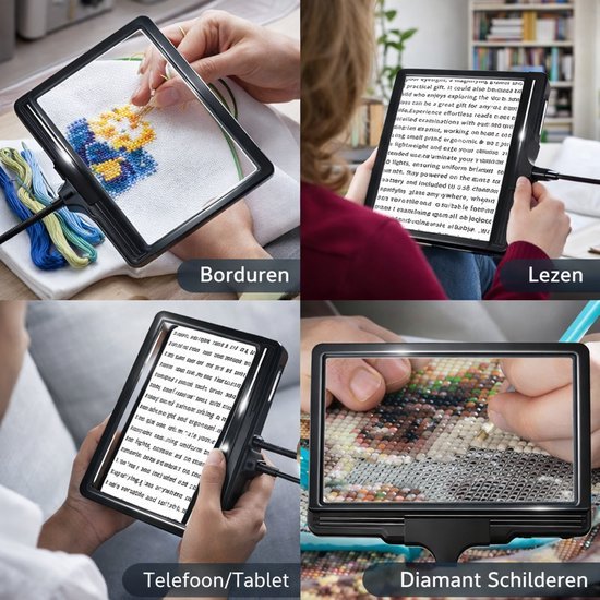 Unyqoos® Handige en flexibele loeplamp met verstelbare helderheid en USB-oplaadfunctie