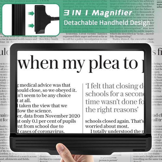 5x Oplaadbare Vergrootglas met Licht en Stand - 3-in-1 Vergrootglas met 43 Verstelbare Helderheid LED's - Flexibele Gooseneck Staande Vergrootglazen voor Hobby's, Ambachten, Lezen