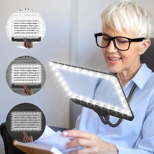 Unyqoos® Hands-free leesvergrootglas met flexibele zwanenhals en ledverlichting