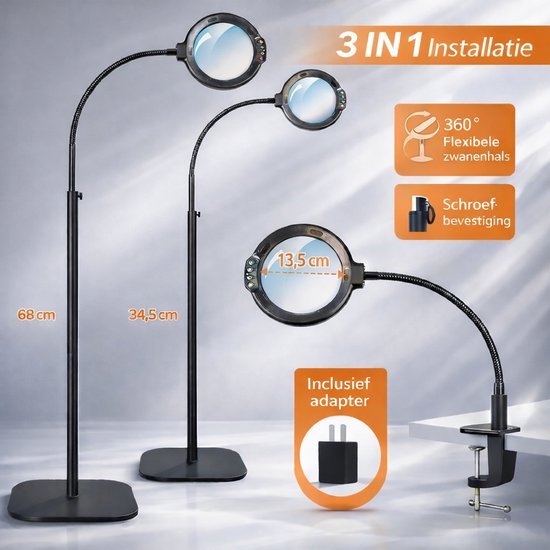550x550-5914.jpg Unyqoos® Staande loeplamp met flexibele zwanenhals en dimbare LED-verlichting