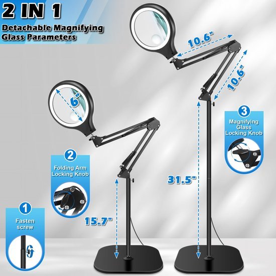 550x550-5944.jpg Unyqoos® Verstelbare verlichte loep met standaard voor lezen en hobby's