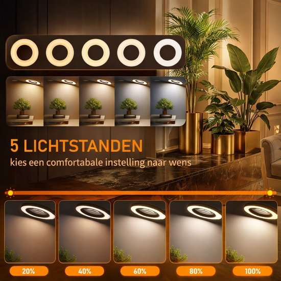 Unyqoos® Verstelbare loeplamp met led-verlichting en klem voor hobby en werk