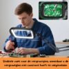 Unyqoos® Verstelbare grote rechthoekige loeplamp met 30 X VERGROTING - LED-verlichting voor lezen en hobby's EXTRA STEVIG