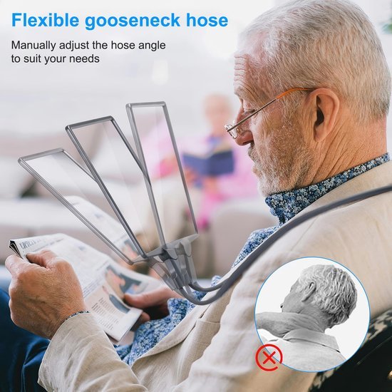 Unyqoos® Verlichte leesloep met verstelbare vergroting en handsfree gebruik voor gemak