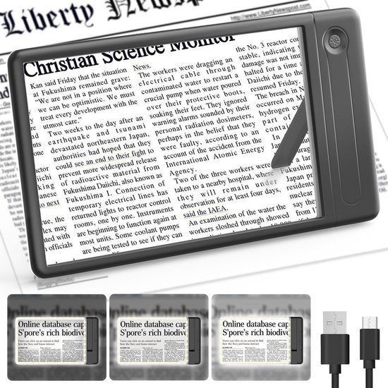 Unyqoos® Handig vergrootglas met verlichting en standaard voor comfortabel lezen