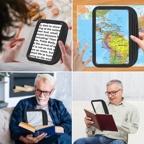 Unyqoos® Groot en licht vergrootglas met brede lens voor comfortabel lezen