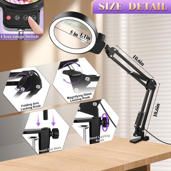 550x550-6152.jpg Unyqoos® Verstelbare LED-vergrootlamp met klem en 3 kleurmodi voor precisiewerk