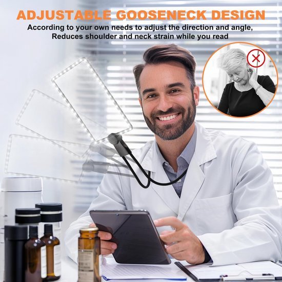 Unyqoos® Dimbare LED Leesloep met Oplaadbare Batterij en Drie Gebruiksmodi
