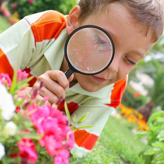 Unyqoos® Set van 10 Zwarte Vergrootglazen voor Kinderen om te Ontdekken en Leren