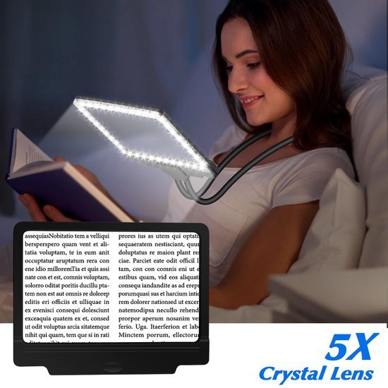 Unyqoos® Verlicht Vergrootglas met Flexibele Hals voor Comfortabel Lezen en Minder Oogvermoeidheid