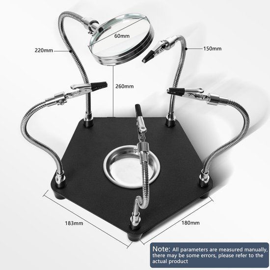 550x550-6245.jpg Unyqoos® Soldeerhulp met vergrootglas en flexibele armen voor precisiewerk