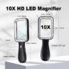 Unyqoos® Handheld vergrootglas met licht en oplaadbare USB-functie voor lezen en inspectie