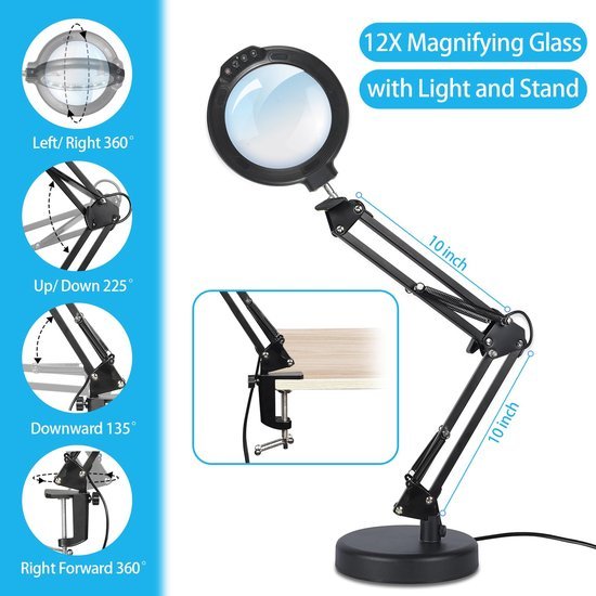 550x550-6270.jpg Unyqoos® Verstelbare loeplamp met licht en klem voor lezen en precisiewerk