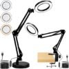 Unyqoos® Dimbare LED Bureaulamp met Vergrootglas en Klem voor Diverse Toepassingen