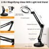 Unyqoos® Dimbare LED Bureaulamp met Vergrootglas en Klem voor Diverse Toepassingen