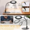 Unyqoos® Dimbare bureaulamp met vergrotingsglas en flexibele zwanenhals voor precisiewerk