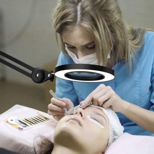 Unyqoos® Dimbare LED Vergrootlamp met Glazen Lens en Flexibele Arm voor Precisiewerk