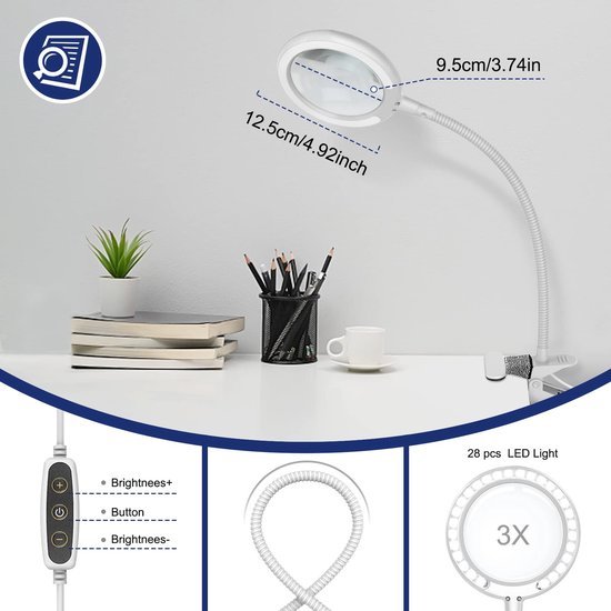 550x550-6462.jpg Unyqoos® Verstelbare vergrootlamp met LED-verlichting en klem voor precisiewerk
