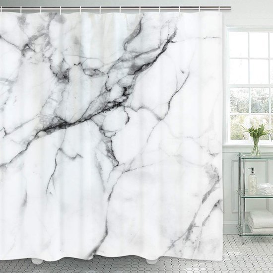 Unyqoos® Elegant Marmerlook Douchegordijn met Waterbestendige Eigenschappen en Gemakkelijke Installatie