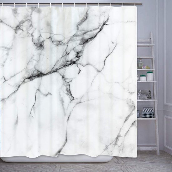 Unyqoos® Elegant Marmerlook Douchegordijn met Waterbestendige Eigenschappen en Gemakkelijke Installatie