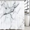Unyqoos® Elegant Marmerlook Douchegordijn met Waterbestendige Eigenschappen en Gemakkelijke Installatie