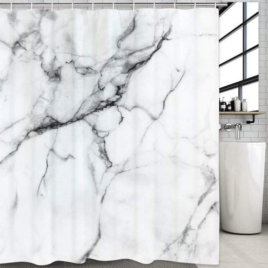 Unyqoos® Elegant Marmerlook Douchegordijn met Waterbestendige Eigenschappen en Gemakkelijke Installatie