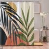 Unyqoos® Stijlvolle Boho Doucheschermset met Tropische Planten en Abstracte Patronen, Inclusief 12 Haken, 183x183 cm