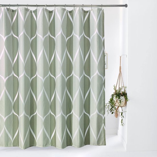 Unyqoos® Stijlvol Geometrisch Douchegordijn met Luxe Textuur en Waterdichte Afwerking 180 x 180 cm