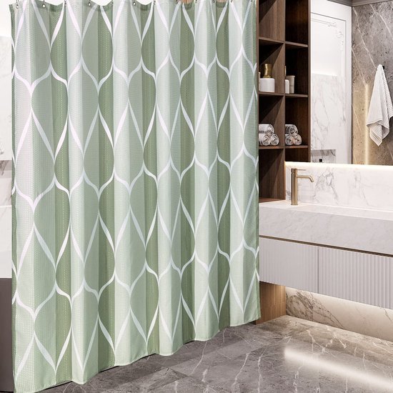 Unyqoos® Stijlvol Geometrisch Douchegordijn met Luxe Textuur en Waterdichte Afwerking 180 x 180 cm