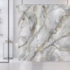 Unyqoos® Stijlvol Marmerlook Douchegordijn met Abstracte Design in Grijs, Wit en Goud, 180 x 200 cm