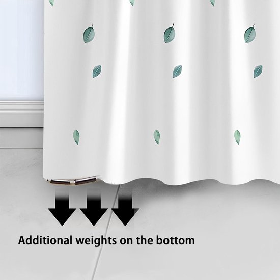 550x550-6614.jpg Unyqoos® Groen Badkamergordijn Met Antibacteriële Coating, Compleet Met Haken, Machinewasbaar En Sneldrogend