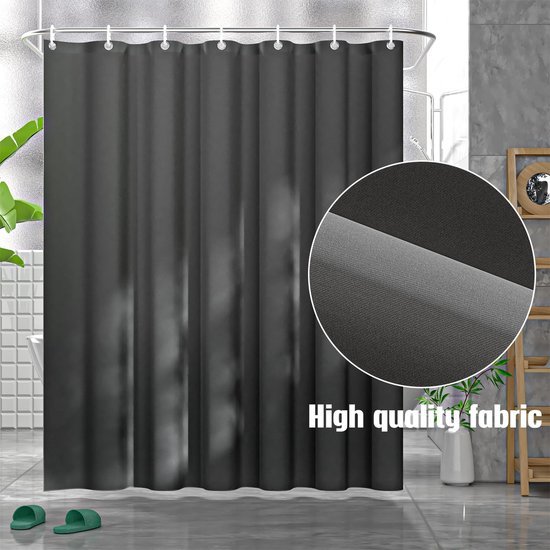 Unyqoos® Douchestijl Verfrisser: Grijs, Wasbaar, Schimmelwerend en Waterafstotend Douchegordijn Set met Ringen