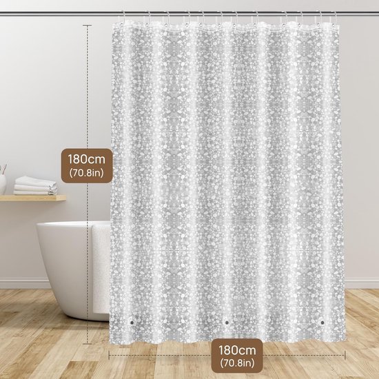 550x550-6665.jpg Unyqoos® Schimmelwerend Douchegordijn van Hoogwaardig Polyester voor Bad & Douche, Waterdicht en Antibacterieel, 180x180 cm