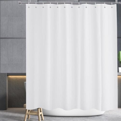 550x550-6687.jpg Unyqoos® Waterafstotend Antischimmel Douchegordijn van Polyester met Verzwaarde Zoom, 200 x 220 cm, Wit