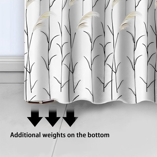 550x550-6702.jpg Unyqoos® Elegant Douchegordijn met Natuurlijke Botanische Print en Waterafstotende Eigenschappen, Inclusief Haken