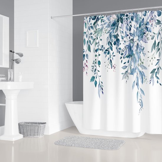 Unyqoos® Verfrissend Douchegordijn met Natuurlijk Plantenthema voor een Ontspannende Badkamerervaring