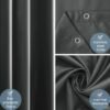 Unyqoos ® Stijlvol Donkergrijs Badgordijn van Hoogwaardig Polyester met Schimmelwerende Eigenschappen en Inclusief Gordijnringen