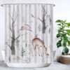 Unyqoos® Stijlvol Natuurthema Douchegordijn met Vrolijke Dierenprint - 180 x 200 cm - Inclusief 12 Ringen