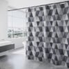 Unyqoos® Sneldrogend Polyester Douchegordijn met Driehoekig Patroon en Verzwaarde Zoom voor Badkamer