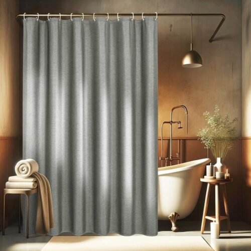 Unyqoos ® Elegant Grijs Douchegordijn van Hoogwaardig Textiel met Waterdichte Eigenschappen en 12 Ringen 180 x 200 cm