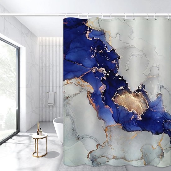 Unyqoos® Stijlvol Douchegordijn met Marmerlook en Bescherming tegen Schimmel voor Luxe Badkamerdecoratie