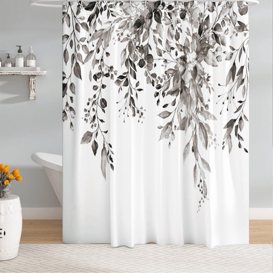 Unyqoos® Verfrissend Douchegordijn met Bloemen- en Bladerenmotief voor Een Ontspannende Badkamerervaring