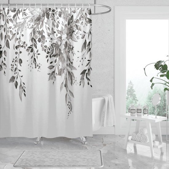 Unyqoos® Verfrissend Douchegordijn met Bloemen- en Bladerenmotief voor Een Ontspannende Badkamerervaring