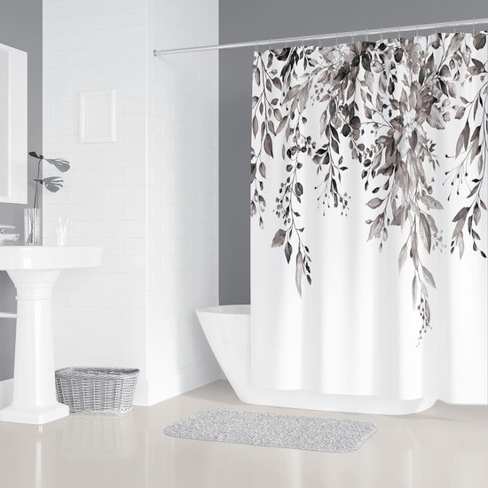 Unyqoos® Verfrissend Douchegordijn met Bloemen- en Bladerenmotief voor Een Ontspannende Badkamerervaring