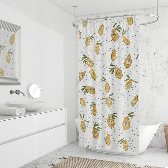 Unyqoos® Dekoratieve Papaya Douchegordijn van Hoogwaardig Waterdicht Polyester met Haken voor Badkamervernieuwing