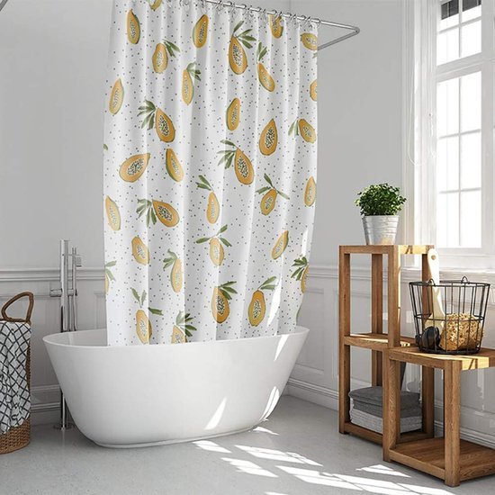 Unyqoos® Dekoratieve Papaya Douchegordijn van Hoogwaardig Waterdicht Polyester met Haken voor Badkamervernieuwing