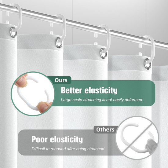 550x550-6907.jpg Unyqoos® Elegant Wit Douchegordijn Waterafstotend en Schimmelbestendig voor Bad en Douche 180x180 cm
