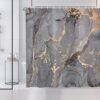 Unyqoos® Modern en Stijlvol Douchegordijn in Grijs en Goud Marmerlook, 180 x 200 cm, Waterdicht Polyester Textiel voor Badkuip
