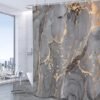 Unyqoos® Modern en Stijlvol Douchegordijn in Grijs en Goud Marmerlook, 180 x 200 cm, Waterdicht Polyester Textiel voor Badkuip