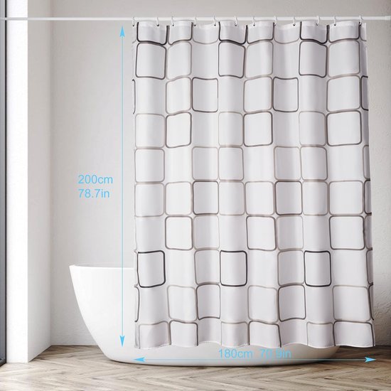 Unyqoos® Waterbestendig en Sneldrogend Douchegordijn met Luxe Stof en Inclusief Gordijnringen